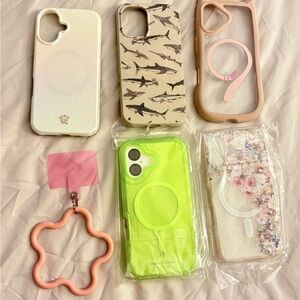 Iphone 16 Velvet Caviar Neon Green and Floral Phone Cases with Ring Holders